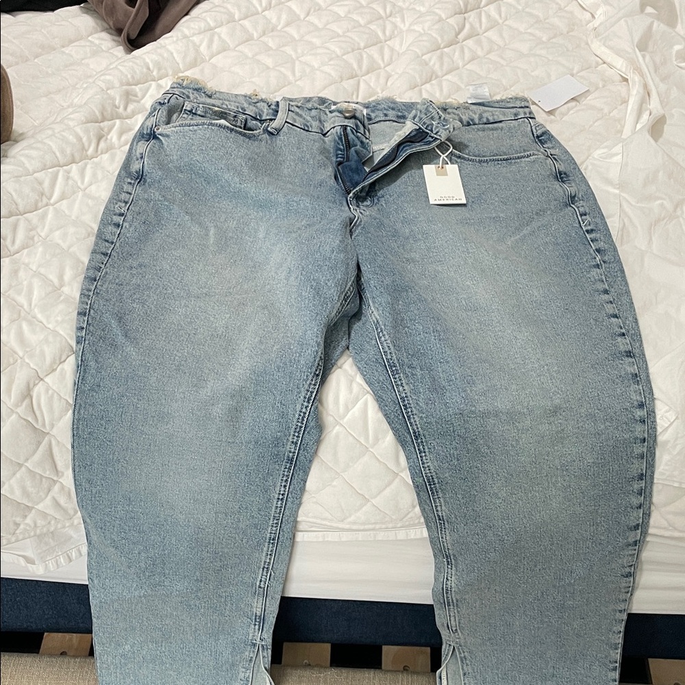 Good American Denim Blue Boyfriend Jeans